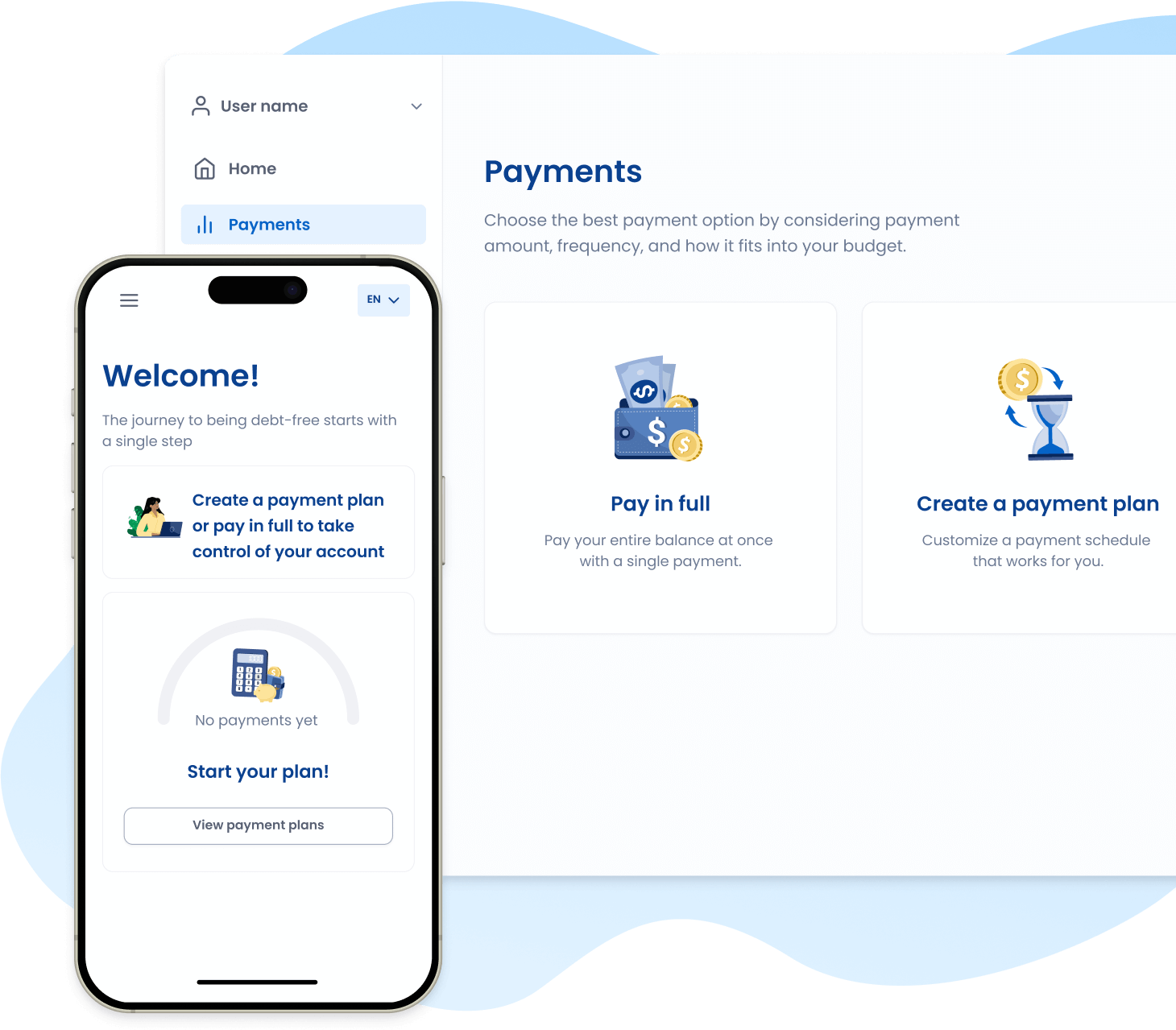 Payment portal dashboard preview 